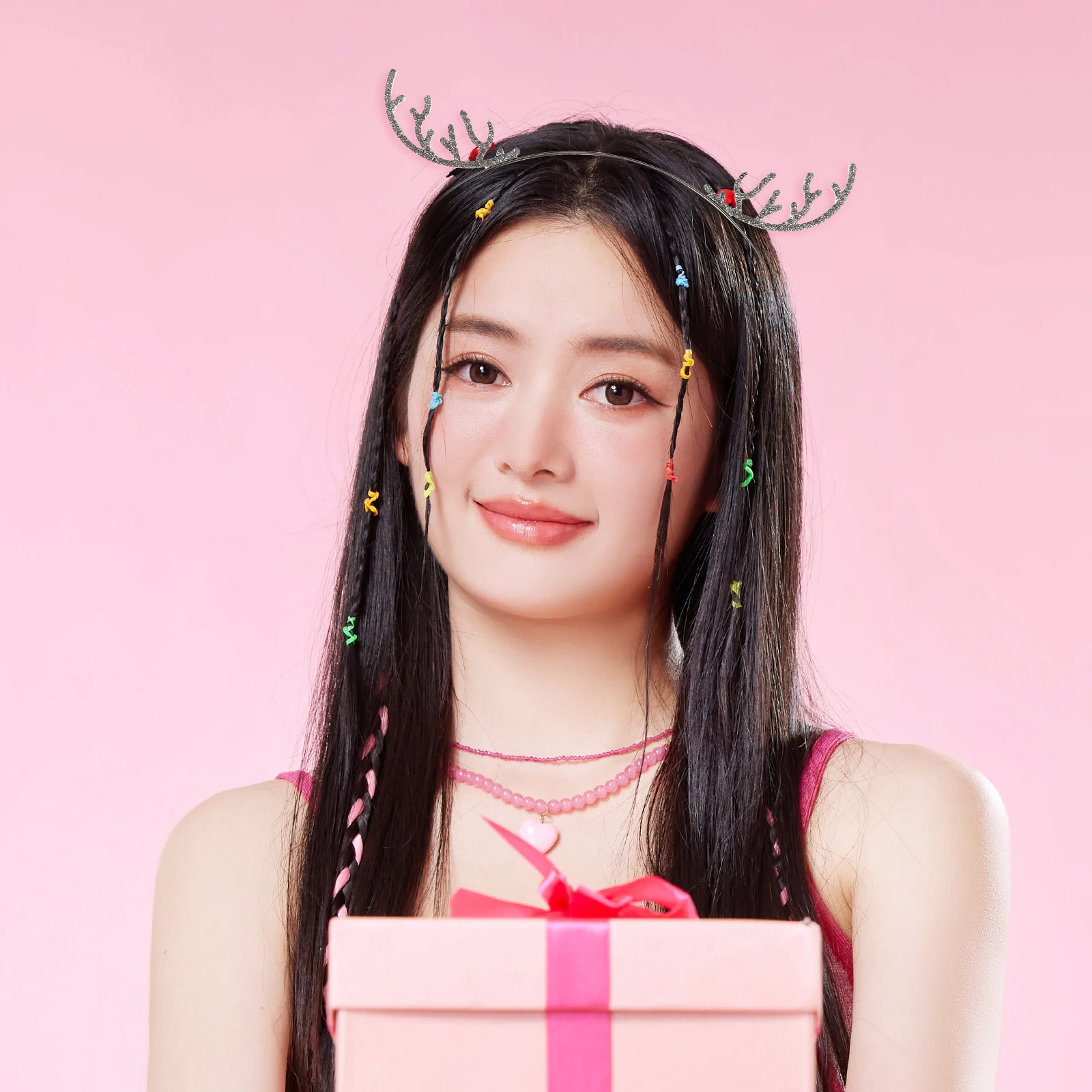 

Rhinestone Reindeer Antlers Headband Christmas Hairband Xmas Crown Hair Hoop Headpiece For Holiday Halloween Costume Decoration