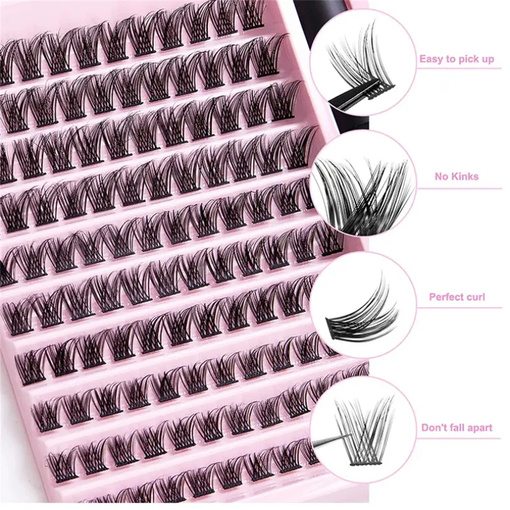 120 pieces of high-capacity DIY segmented 8/10/12/14/16mm mixed single cluster D-curl false eyelash natural thick self married s