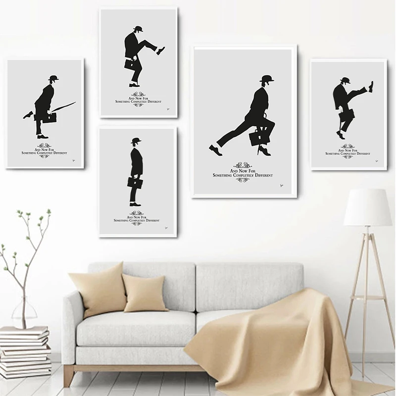 Minimalist Black and White Posters Silly Walks Canvas Painting Modern Posters and Prints Wall Picture for Room Home Decoration