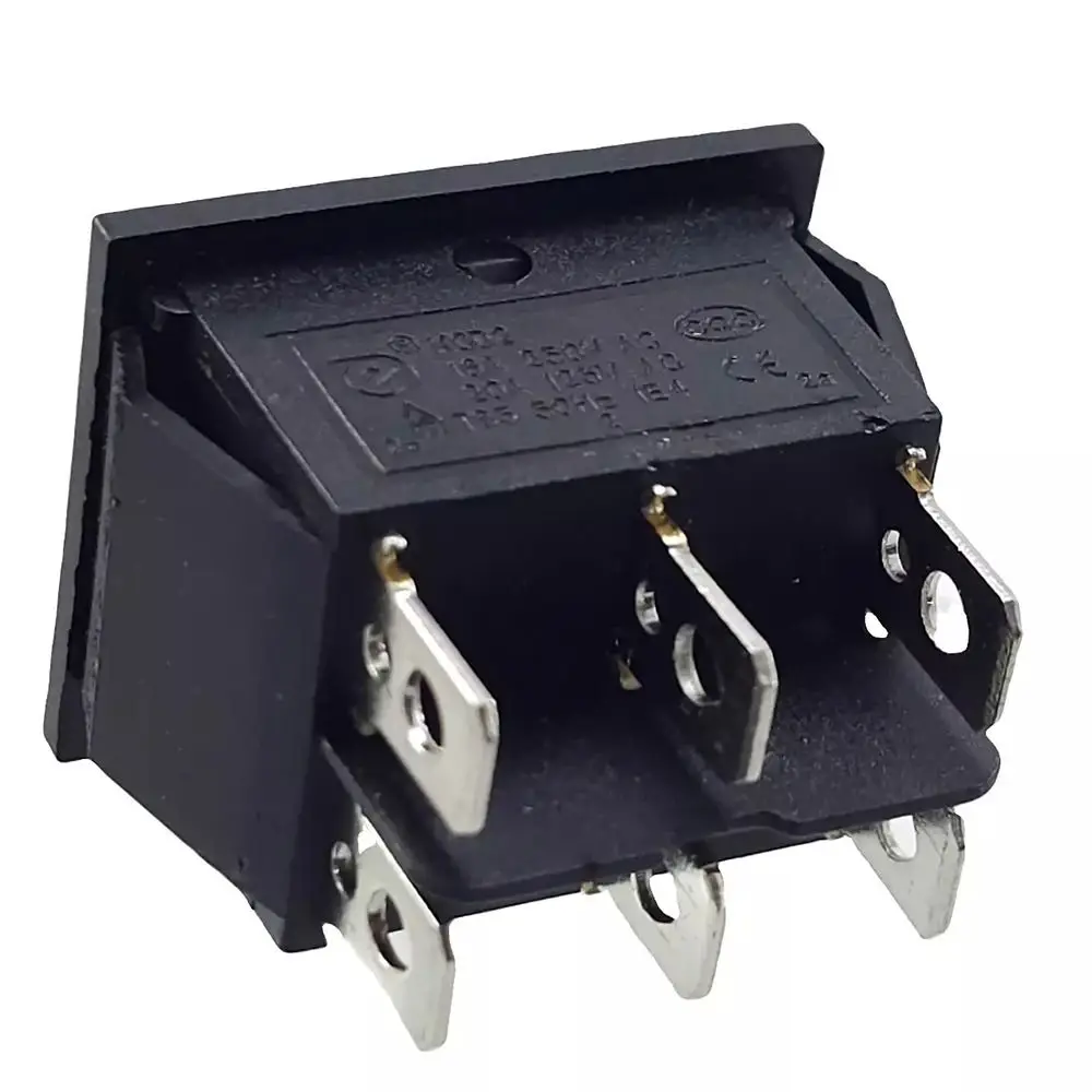 10pcs KCD4 Momentary Rocker Switch 6 Pin Terminals High Current Double Reset Switch High Quality ON-OFF-ON Push Button Switch
