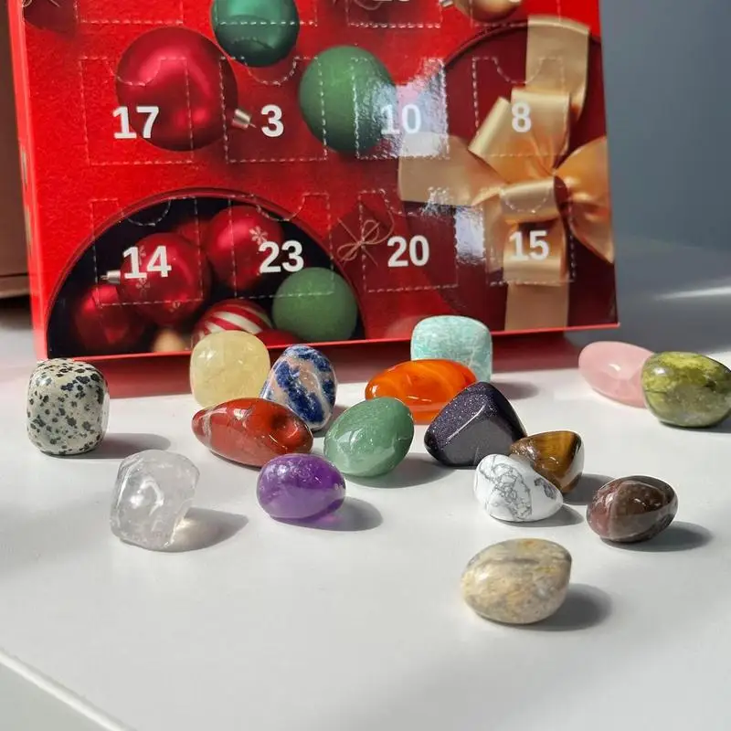 24 Days Natural Crystals Count Down To Christmas Calendar With Mineral Crystals Christmas Gifts For Birthday Party School Prizes