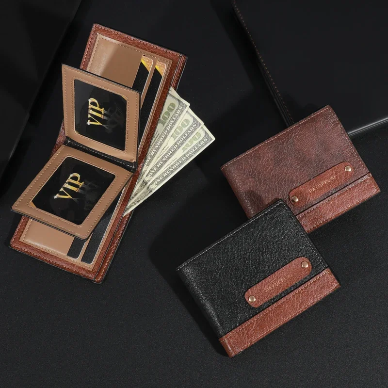 Men's PU Wallet with Money Clip, Coin Purse & Card Holder - Durable, Casual, Perfect Men's Gift