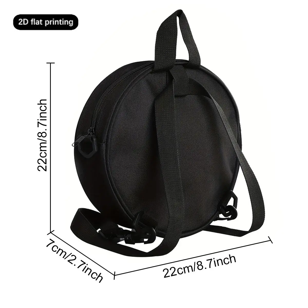 Witch Print Round Shoulder Bag Casual Messenger Bag Daily Adjustable Strap Crossbody Bag for Woman Best Gifts 2D Flat