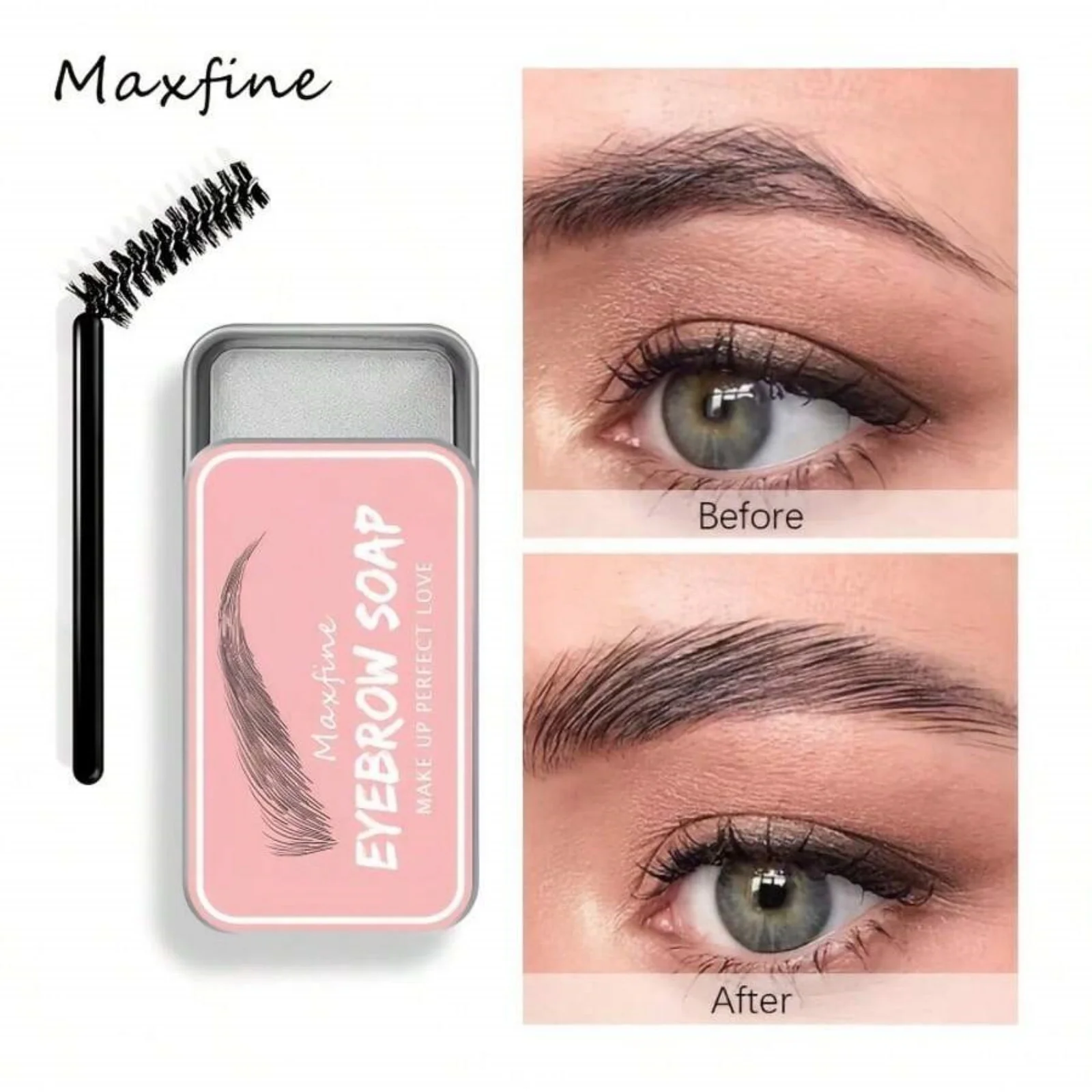 1PC Transparent Eyebrow Styling Wax Soap Set, Long-lasting Natural Hold, Portable Brow Gel for Shaping & Setting