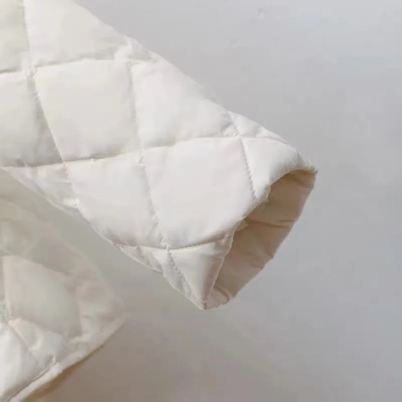 Nuovo Autunno Inverno Parka Donna Giù Giacca di cotone Leggero Sottile Scollo a V Femminile Sottile Casual Breve Caldo Lnner Lner Outwear Magliette e camicette B1280