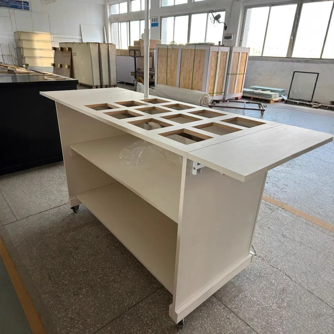 Night market stall display rack portable folding market trolley retractable stall shelf dessert candy cart