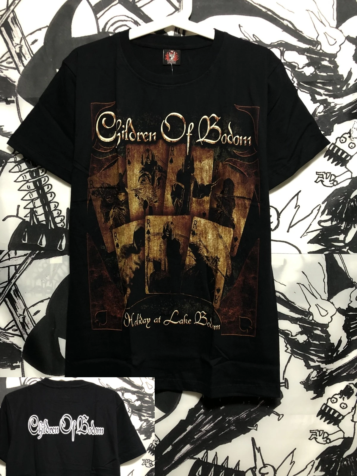 American Children Of Bodom High Street Devil estilo oscuro calavera Rock Casual suelta camiseta de manga corta para hombres estilo de pareja para mujeres