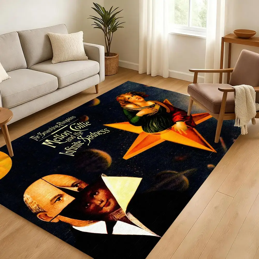 The Smashing Pumpkins Floor Mat Soft Thickened Absorbent Non-Slip Bedroom Living Room Door Mat Home Decor Flannel Rugs
