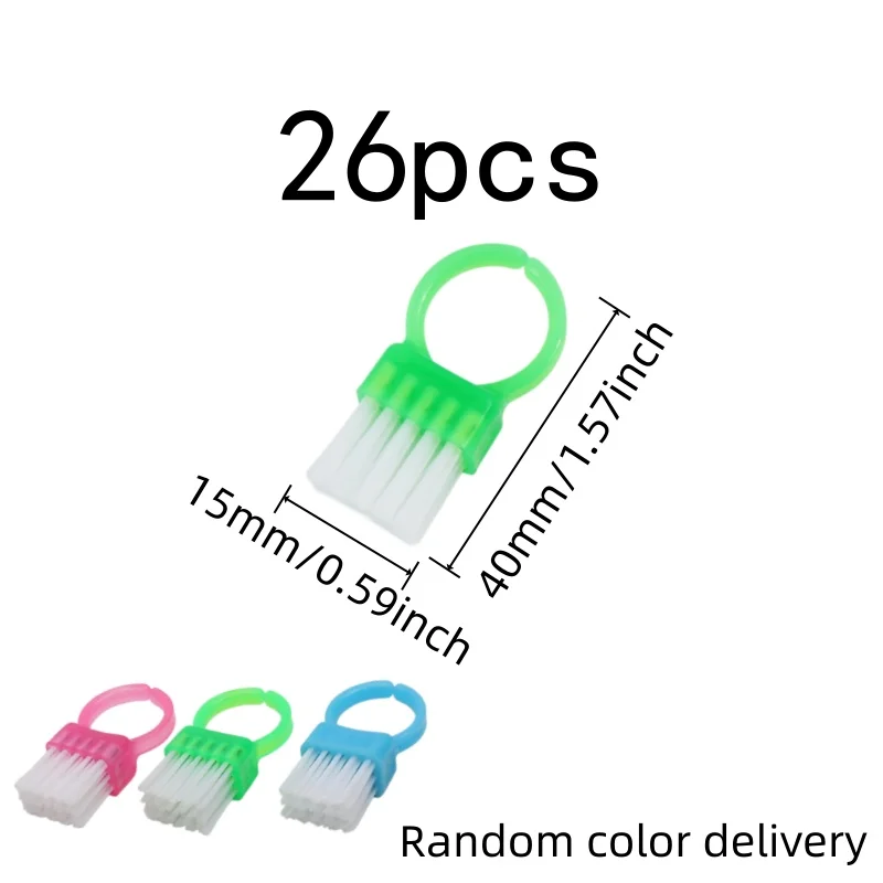 26 pcs Finger Loop Brush, Small Crevice Cleaning, Deep Clean Reach, Portable Finger Loop Design, Multipurpose, Random Color