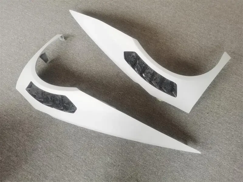 V Style for Huracan Front Fender for LP610 Real Forged Carbon Fiber Vented Fender for Huracan LP610 Louvered Spoiler 3