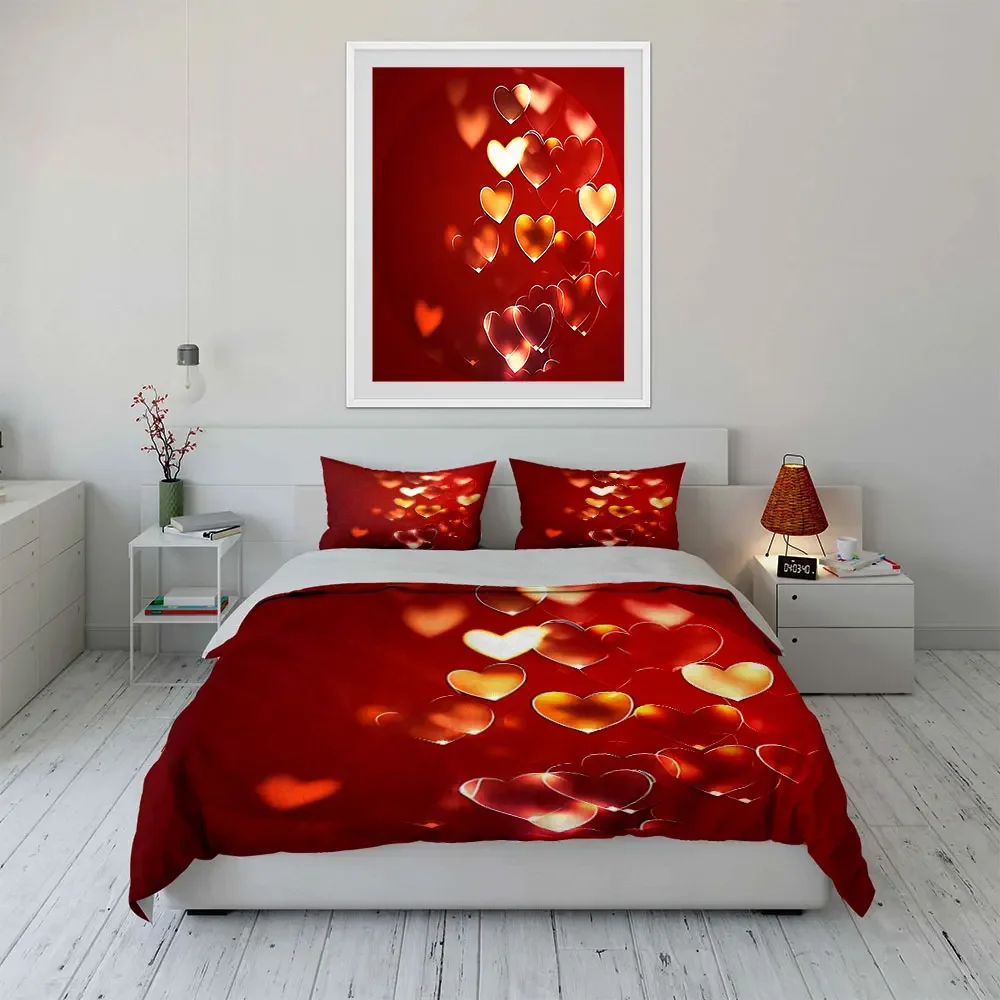 Romantic Three-Piece Set Decor Soft Comfortable Duvet Cover Bedding Set Included 1*Duvet Cover & 2*Pillowcases, gift