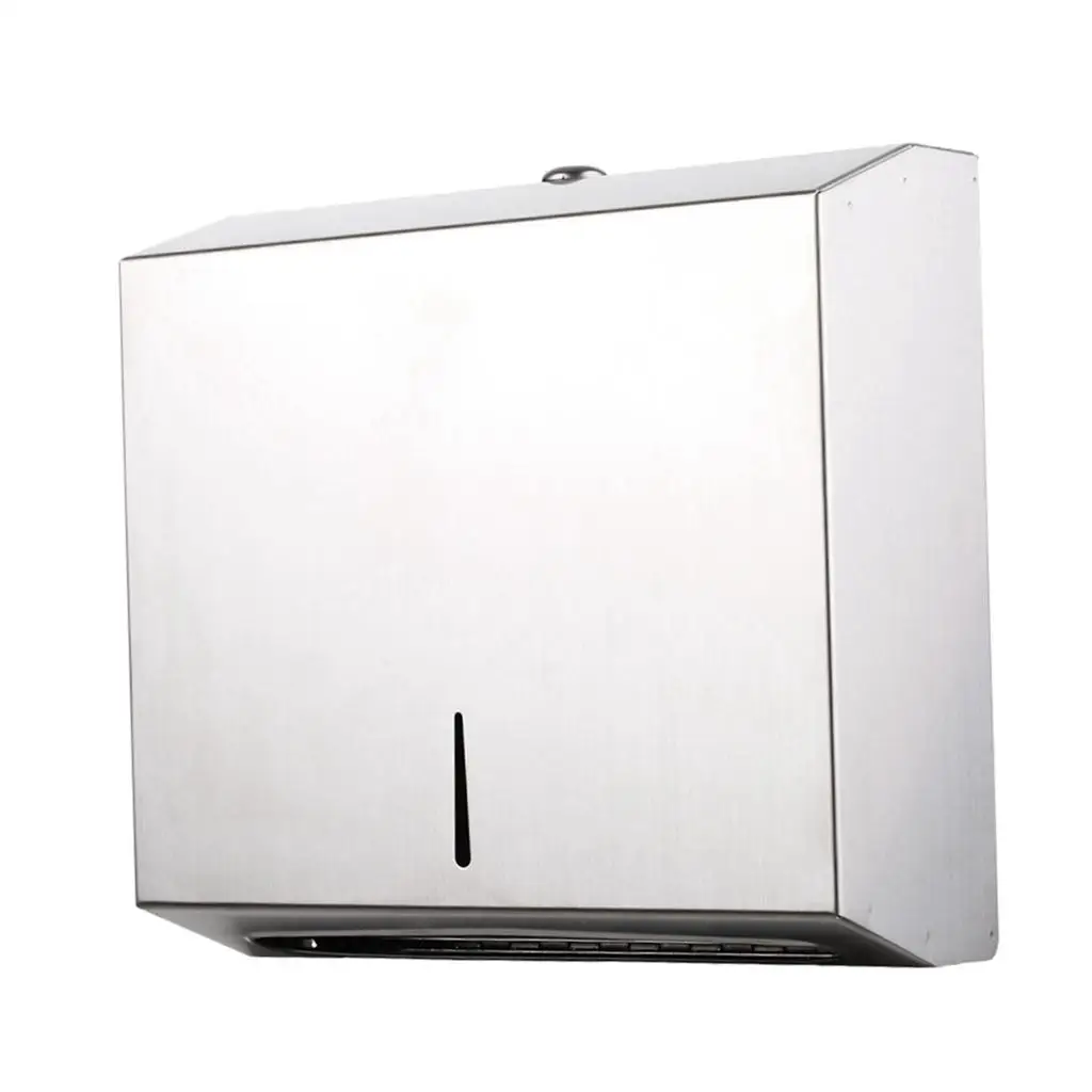 Wall Mounted Stainless Steel Tissue Paper Towel Dispenser C Fold Multifold Holder Box for Bathroom Hygiene