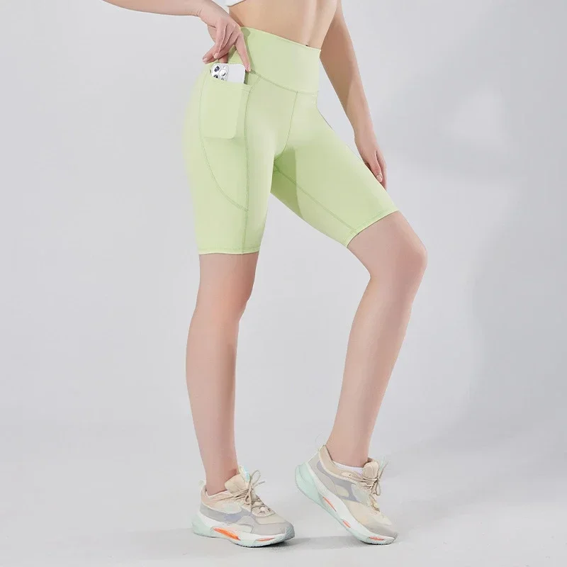 Running Shorts Women's Yoga Shorts with Pocket Fitness Clothing Gym Wear Workout Clothes Crossfit Sporty Shorts Woman Sportswear