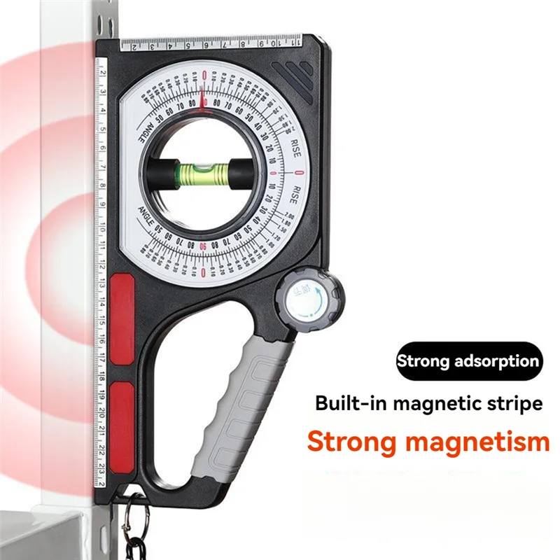 B60A Portable Mechanical Angle Slope Measuring Instrument Magnetic Level Bubble Inclinometer Protractor Slope Ruler Level