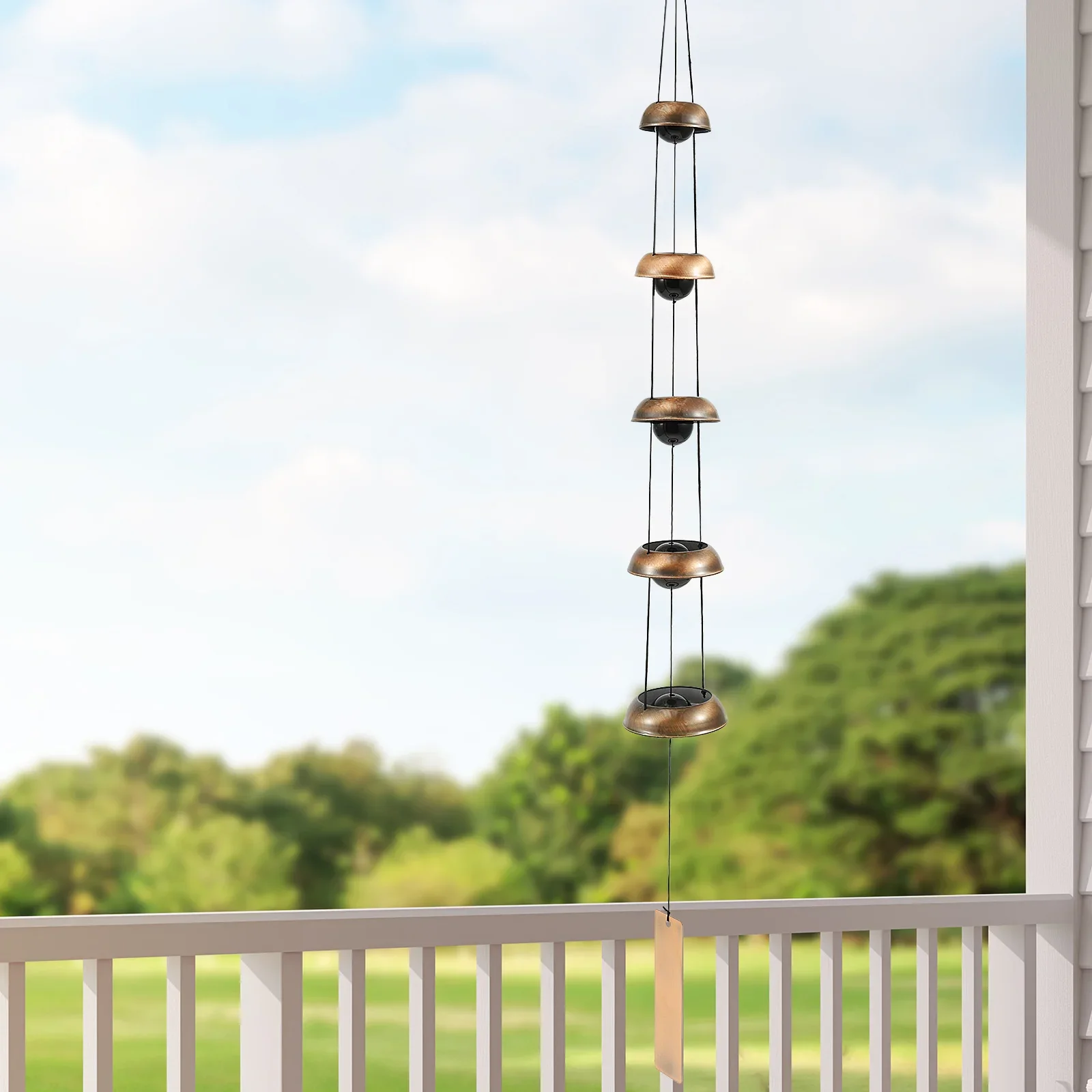 

Outdoor Copper Temple Bells Versatile Exquisite Memorial Sympathy Wind Chimes Sturdy Red Copper Wind Chimes for Gardens Using