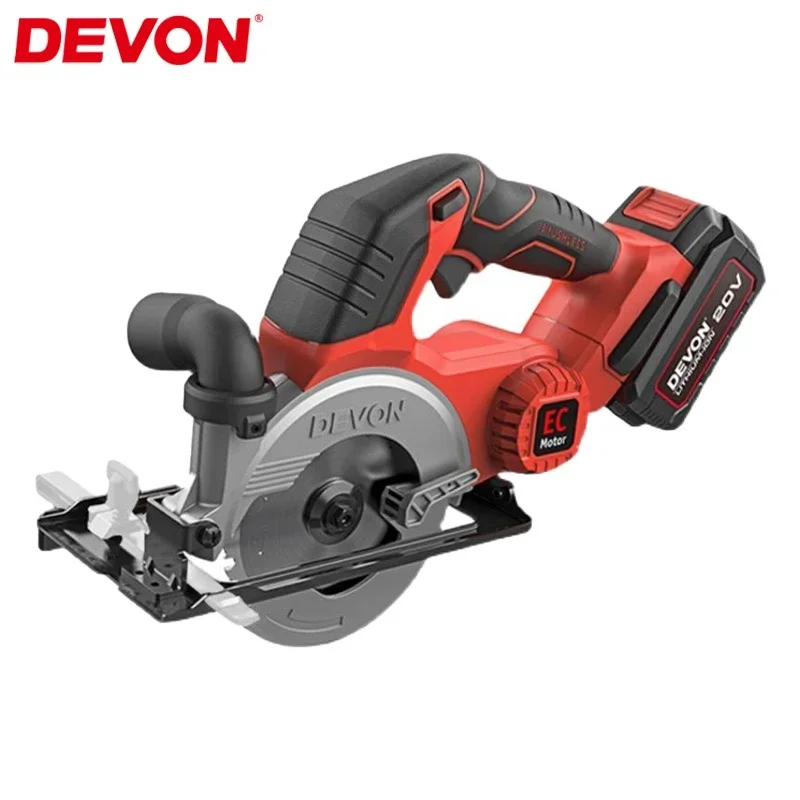 Devon Cordless Circular Saw Brushless 5833 20v 128x20mm 6000rpm 46.5mm Adjustable Degree for Woodworking Universal Flex Battery