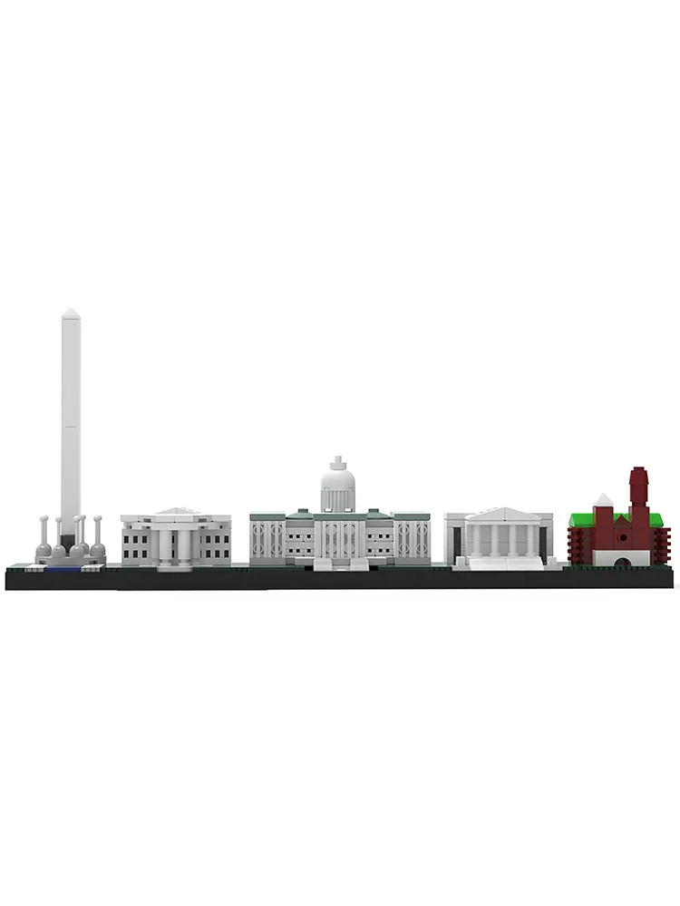 Washington DC Skyline MOC Building Blocks, US Capitol Monument Architecture, Cityscape DIY Model for Adult Collectors