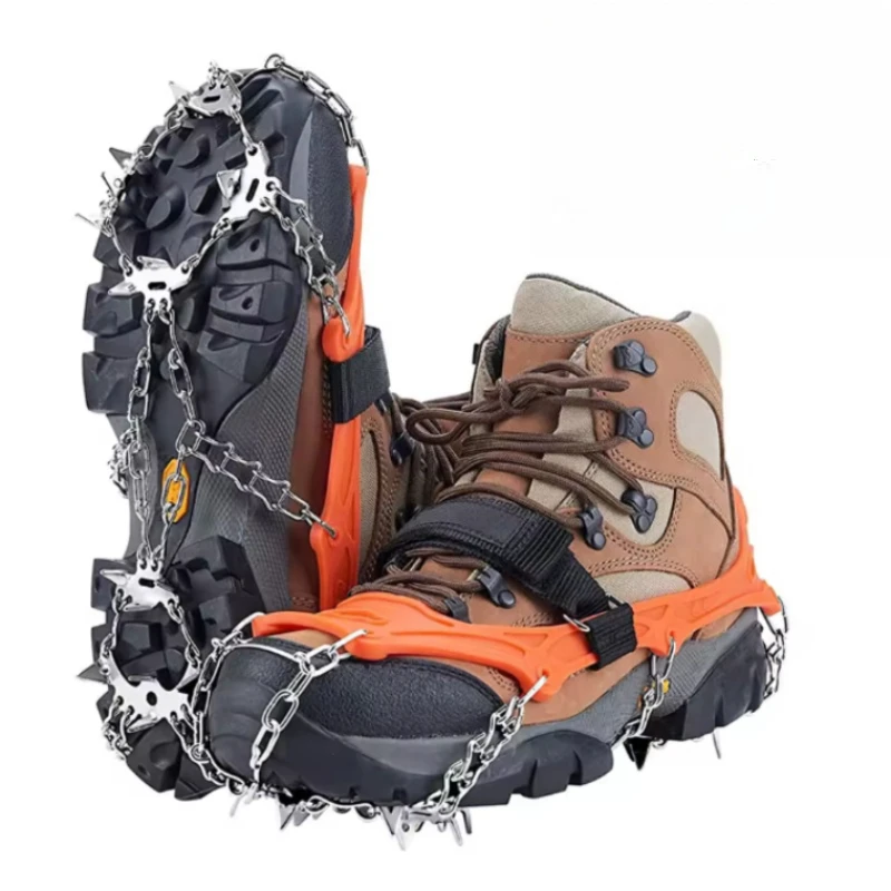 [Stainless Steel Spikes] Crampons Ice Cleats - Stainless Steel Spikes for Anti-Slip Traction - Hiking, Fishing, Walking