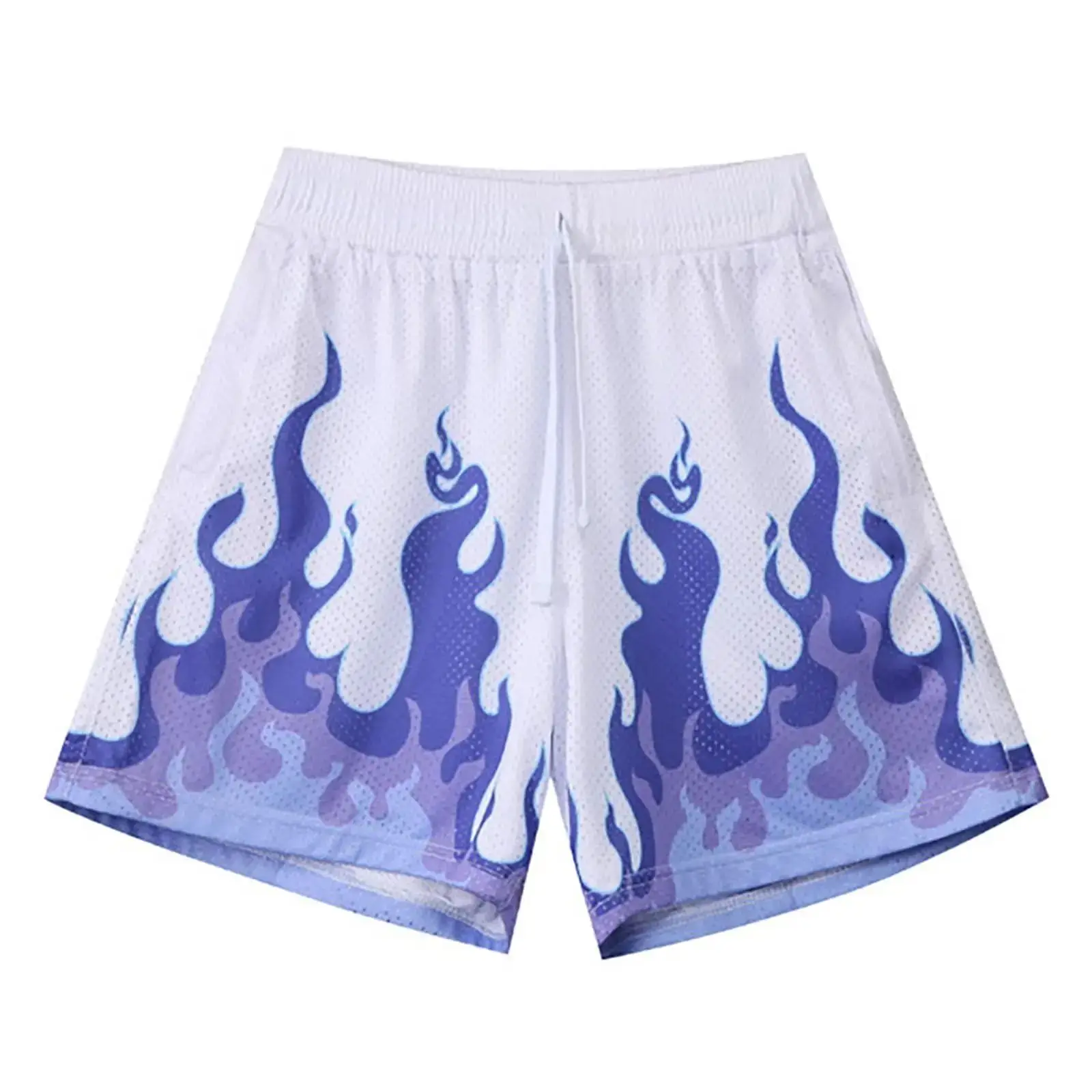 

Men's Flame-Print Basketball Shorts Breathable Quick-Drying Loose Shorts Outdoor Casual Fitness Travel Sports Fashion Clothing