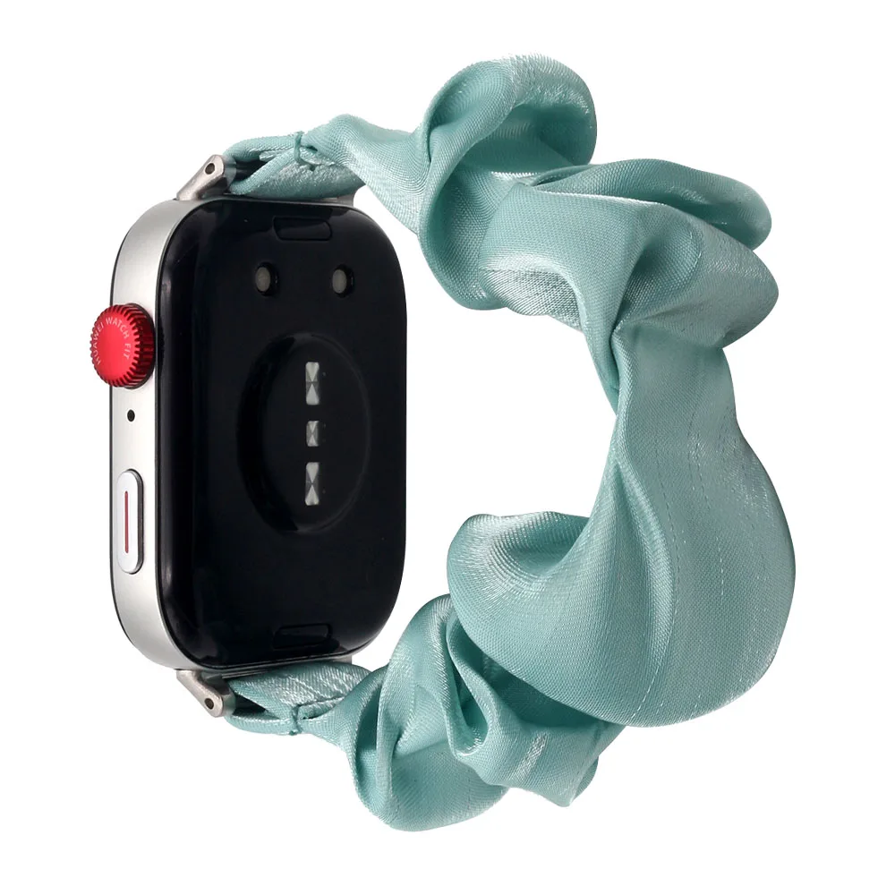 Blue Scrunchie Elastic Watch Band for Huawei Watch Fit 3/ Fit 4/ Fit 4 Pro Cloth Soft Pattern Printed Fabric Wristband Bracelet - Image 5