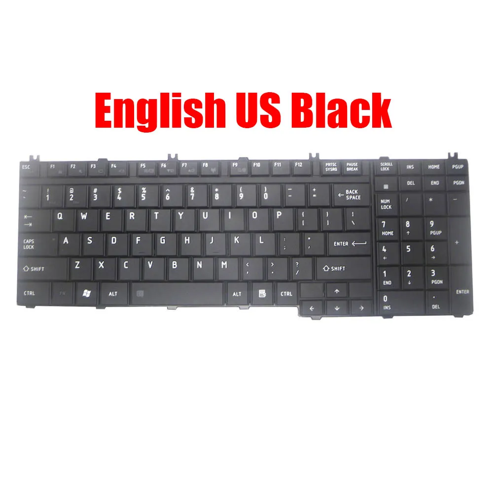 

English US Laptop Keyboard For Toshiba For Satellite P300 P305 L500 L350 L355 X300 9J.N9282.M01 NSK-TBM01 PK130170400 New