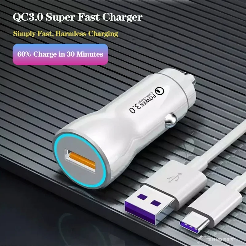 1Port/2Port 22.5W/33W/36W Car Charger QC3.0 Car Super Fast Phone Charger Adapter for iPhone iPad Xiaomi Huawei Samsung OPPO VIVO