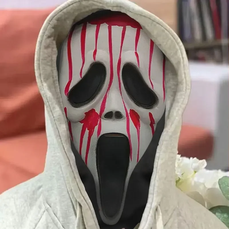 

3D Printed Pattern Funny Ghost Face Elastic Mesh Full Face Mask Halloween Party Cosplay Props Balaclava Sunscreen Headcovers