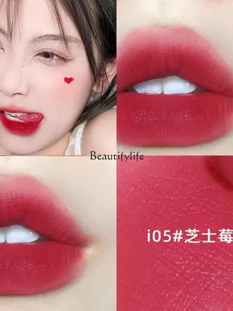 Moisturizing Matte Lipstick, White Peach, Non-Fading, No Stain on Cup, Waterproof, Matte Finish, Plain Nude Lip