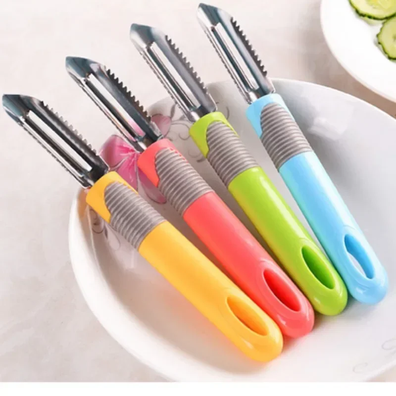 1Pc Plastic Long Handle Kitchen Slicer Melon Gadgets Fruit Peeler Radish Potato Cutter Kitchen Tools Vegetable Peeler Knife