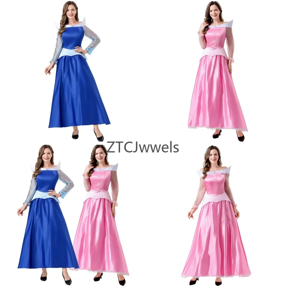

Sweet Pink Princess Aurora Cosplay Costume Fairytale Dress for Halloween Stage Performance