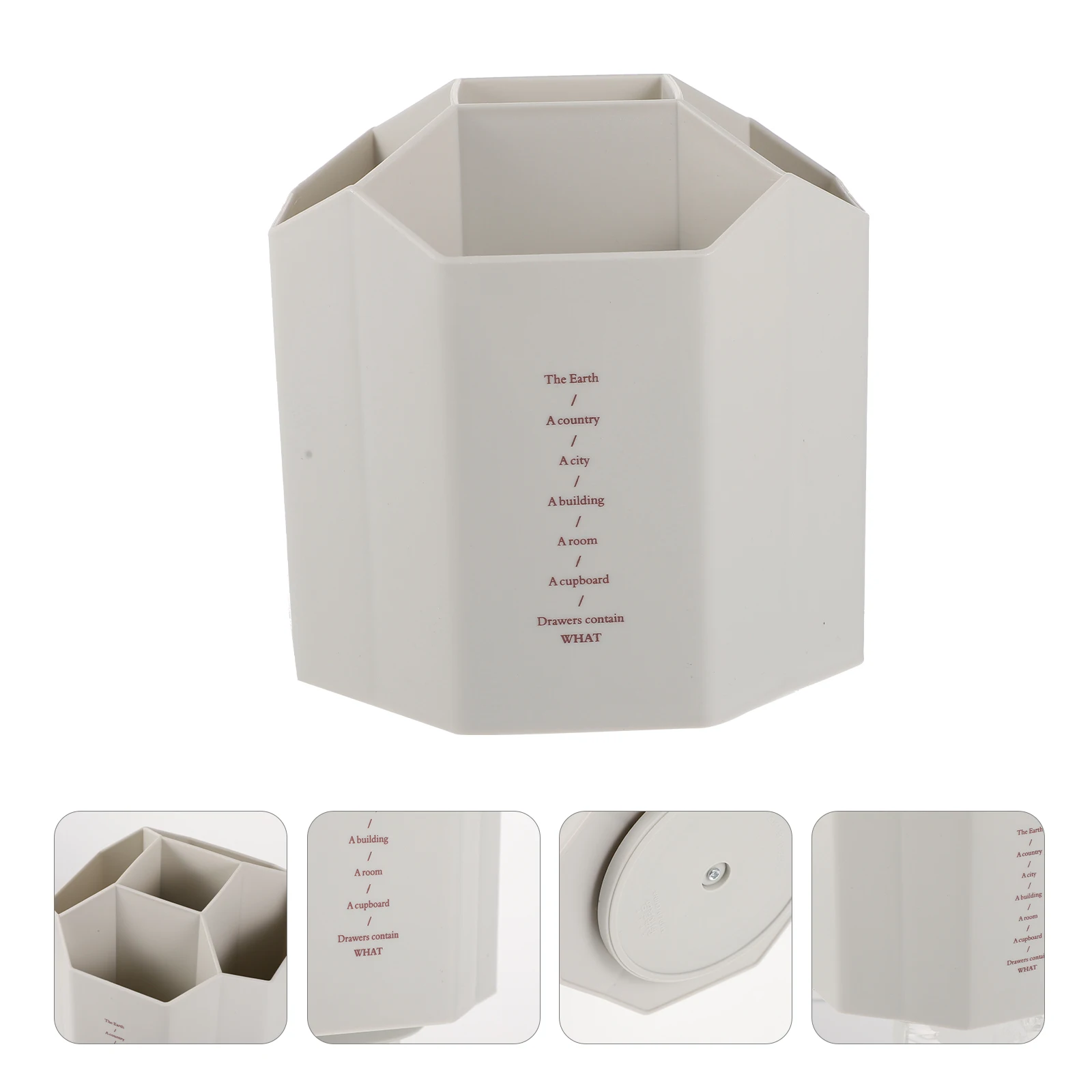 

Rotating Storage Box Work Desk Brush Holder Personality Desktop Decoration Plastic Makeup Office Organizer