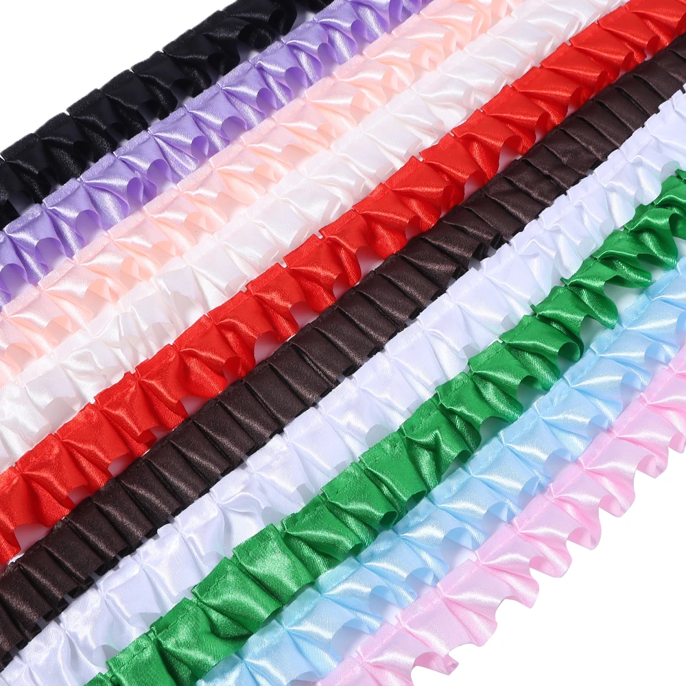 3 Yards 2,5 cm breites Satinband, Satin-Rüschen für DIY Puppenkleidung, Kleider, Hutdekoration, Nähzubehör, Bastelzubehör – Detail 5
