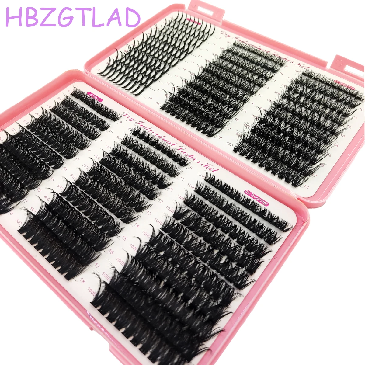 

HBZGTLAD New 3D Grafting 20 Rows 40P50P+60P80P100P Self Grafting DIY Mixed Cluster Packaging Artificial Mink Makeup False Eyelas