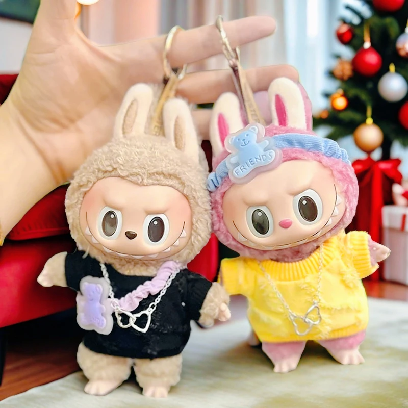 

Labubu Clothes Cool Trendwear Multiple Styles for 17cm Mini Plush Dolls Unique Gift Idea