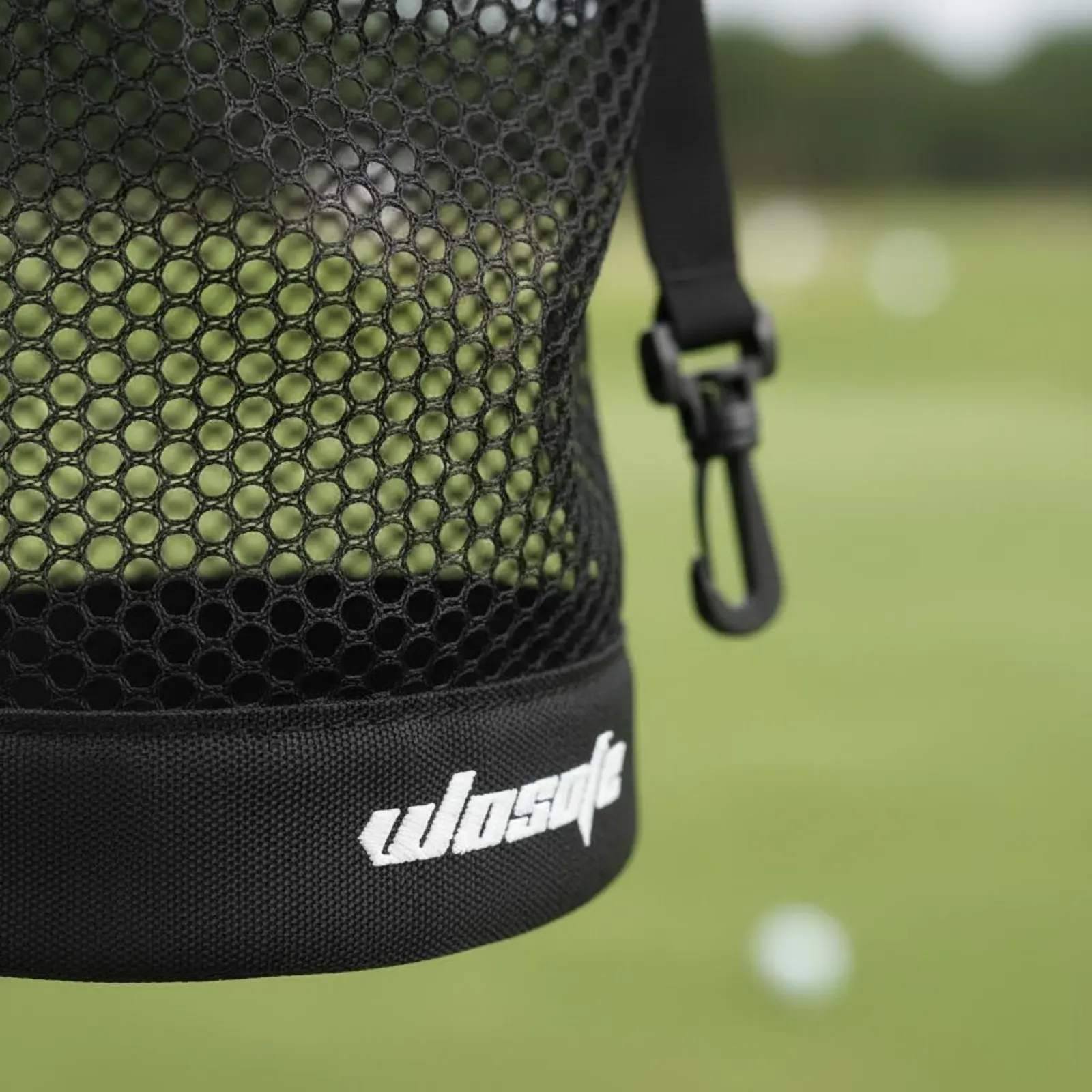 Golf Ball Net Bag with Hook Golf Ball Storage Bag Mesh Storage Sack Breathable Quick Drying for Golfers, Practice Range, Travel