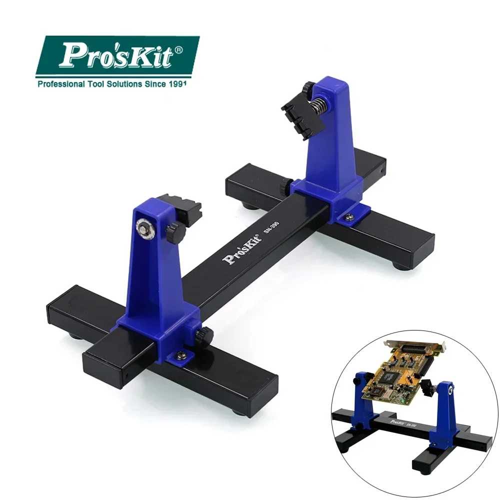 Pro\'sKit SN-390 supporto per PCB regolabile rotazione di 360 gradi supporto per saldatura morsetto per circuito stampato strumenti di riparazione Jig