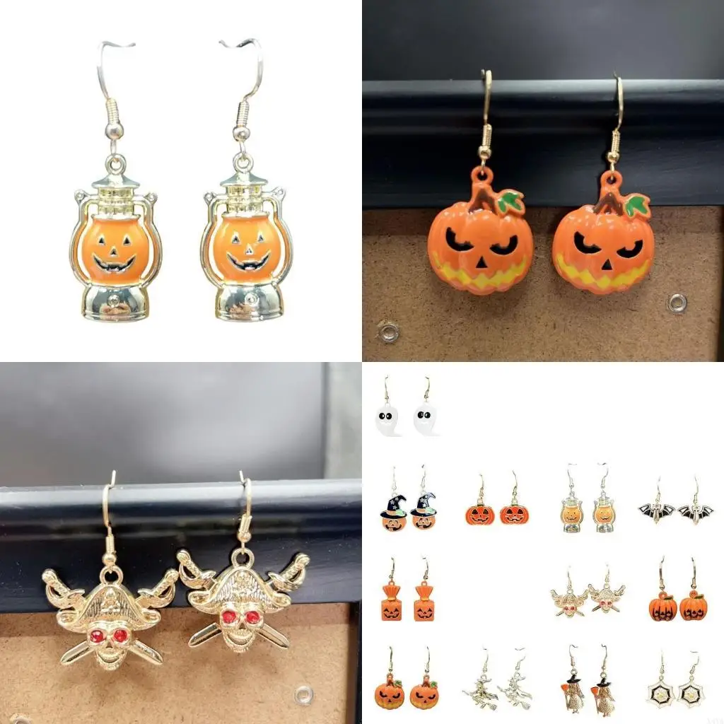 

X4ya Праздничная мультипликационная бит с тыквенными серьгами универсальна для повседневного или специального мероприятия