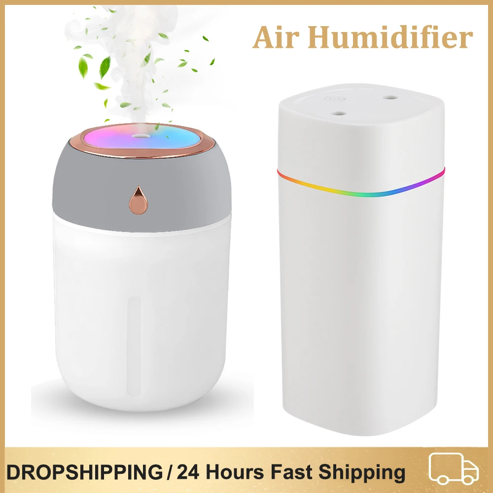 

USB-распылитель крутого тумана, мини-увлажнитель воздуха для домашнего автомобиля с красочным ночником, создатель водяного тумана, диффузор ароматического масла 300/600 мл