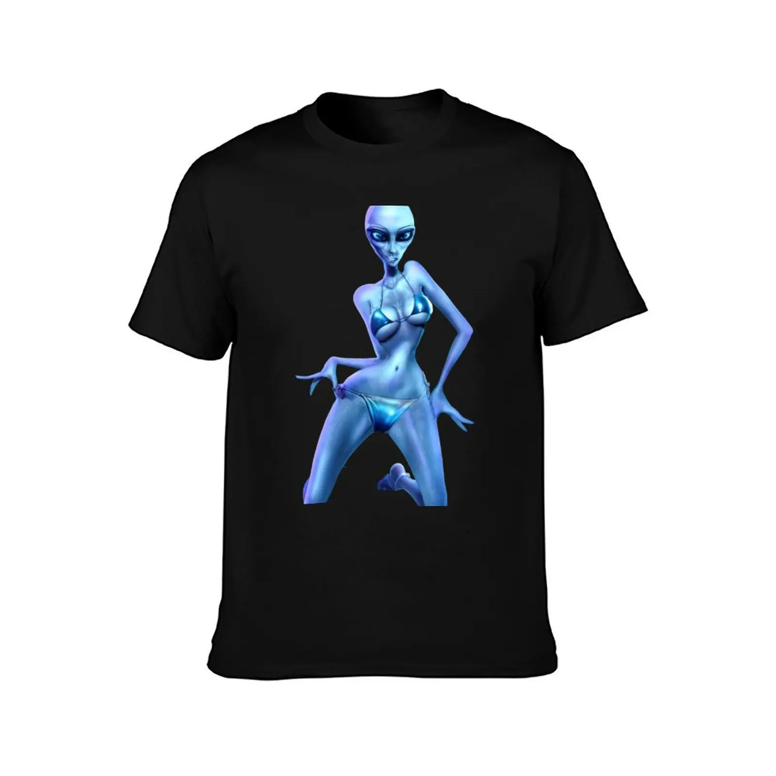 Alien Bikini Girl By Alien Complex T-Shirt Lightweight Basic Short Sleeve Shirt