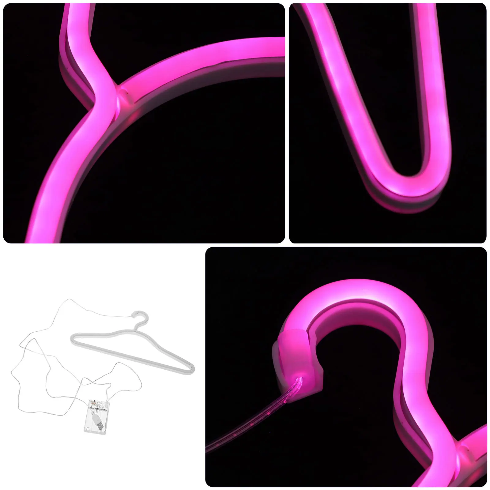 ضوء شماعة ملابس نيون 50 سم، ضوء ليلي يعمل بالطول LED للمنزل، ديكور فني جداري للاستخدام الداخلي والخارجي #2
