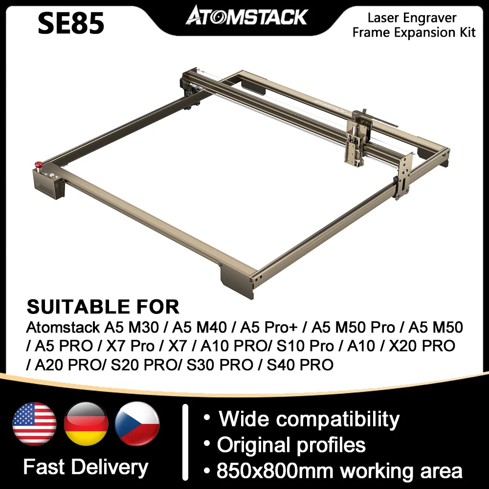 ATOMSTACK SE85 Laser Engraver Expansion Frame Area Up to 850x800mm Suitable for Atomstack S20 S30 S40 Pro A5 A10 M30 M40 M50