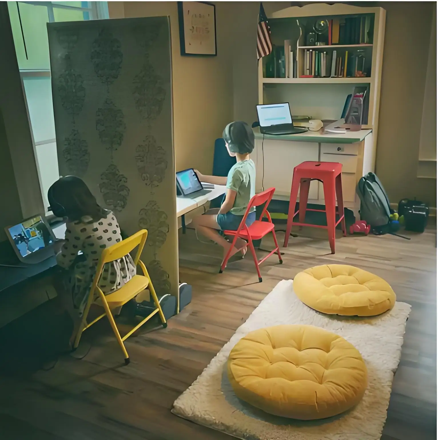 

Inyahome Round Meditation Cushion - Yoga Floor Pillow for Adults & Kids, Multi-Purpose for Office/Living Room. 요가매트