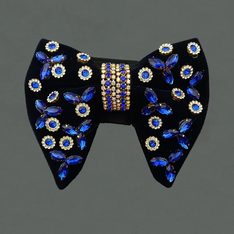 Bow Tie for Men\'s Vintage Luxury Original Design Handmade Jewelry Gifts High-end Rhinestones Collar Flower Men Wedding Bow-tie