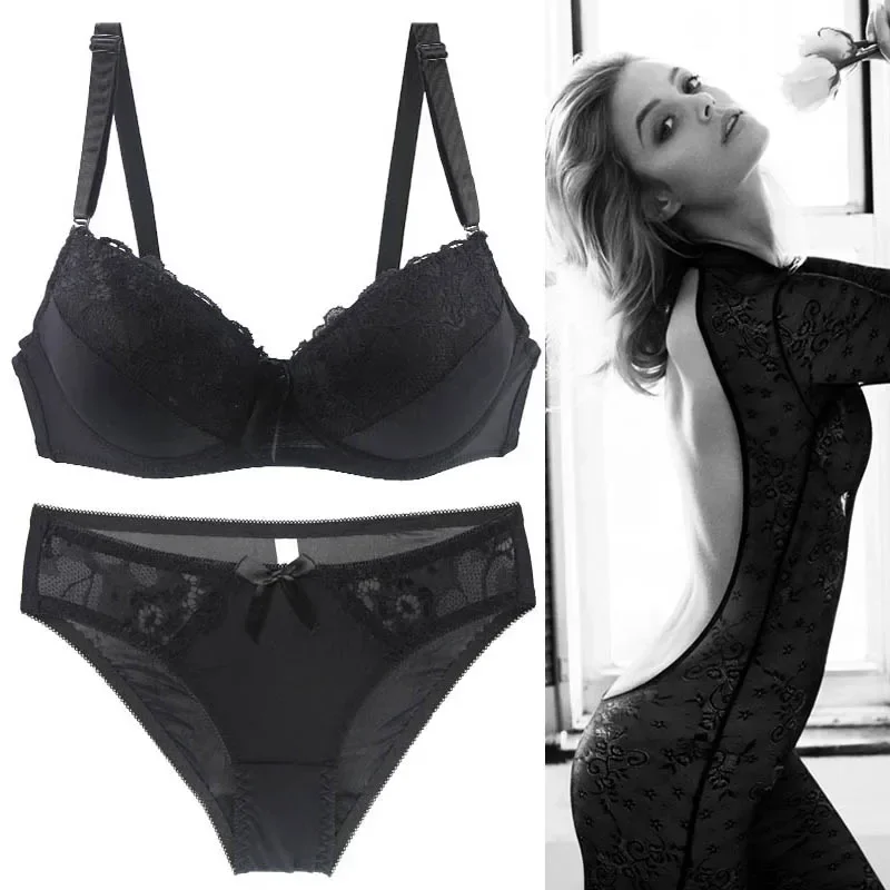 

Women Bra Sets Intimates Lace Thongs Underwear Solid 32/70 34/75 36/100 38/85 40/90 42/95 44/100 46/105 BCDE Cup Lingerie