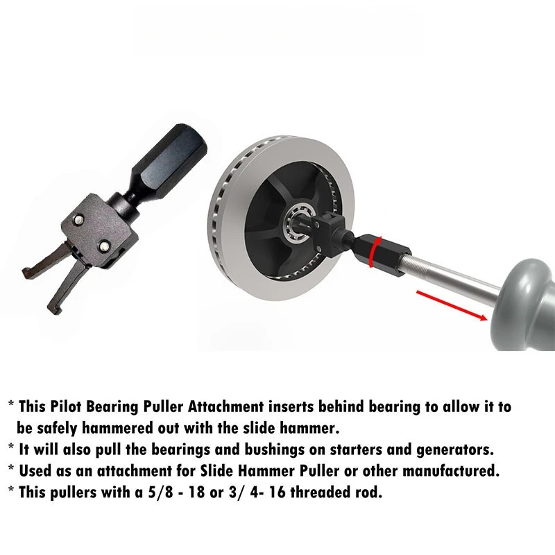 1Pc Pilot Bearing Puller Bearing Remover Durable Slide Hammer Extension Attachment Repair Tool Pilot Bearing Removal Tool