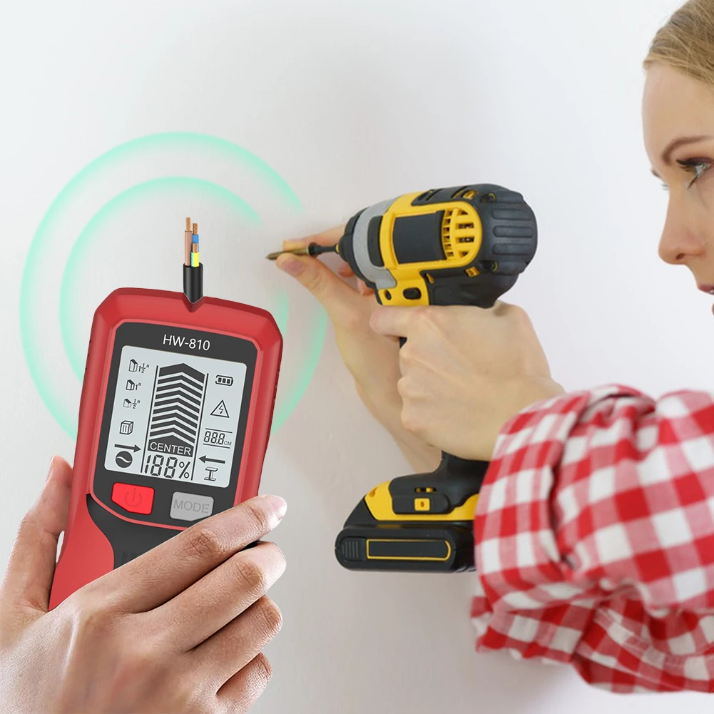 6-in-1-Smart-Stud-Finder, Wandscanner, hochpräziser Bolzensucher, Werkzeug, Bolzensucher für Holz, magnetisches Metall, Wechselstrom-Draht
