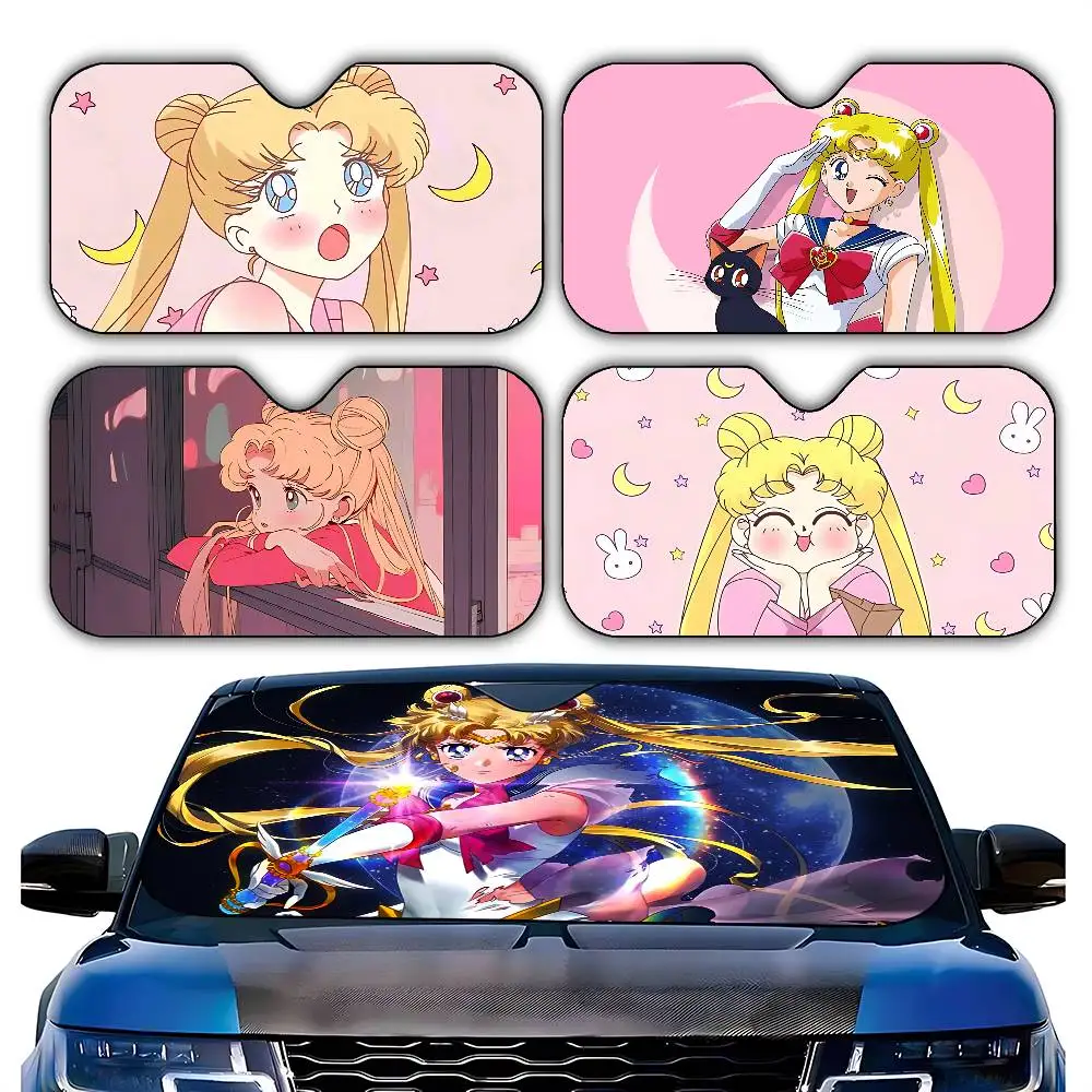 Classic Anime-S-sailor-M-Moon-S Stylish And Trendy Windshield Sunshade Car Windshield Cover CarSunshade Curtain Protection Cover