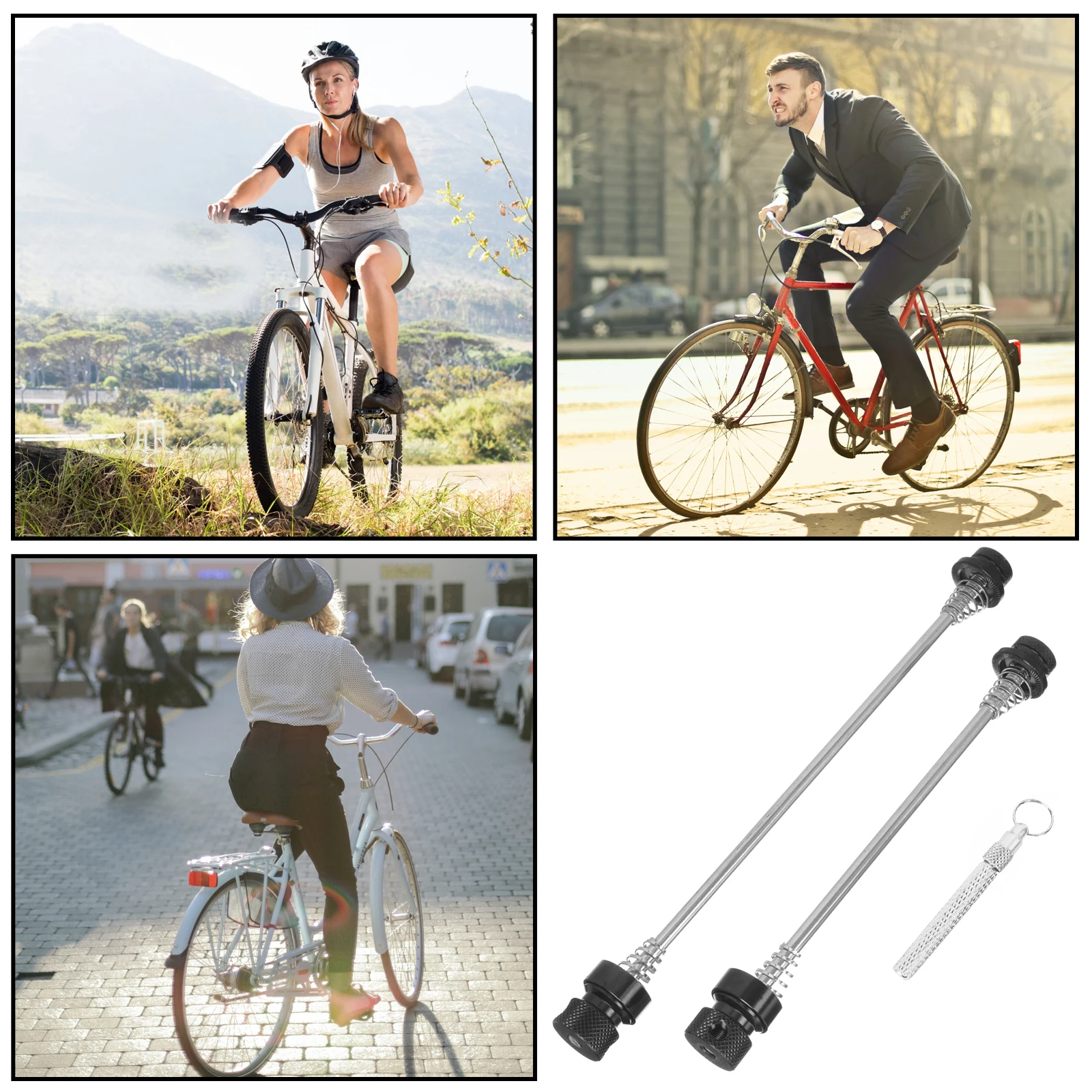 1 set Quick Release Bike Skewer Universal Metal Anti-Theft Wheel Lock For Mountain Bike Cycling Hub Replacement Parts