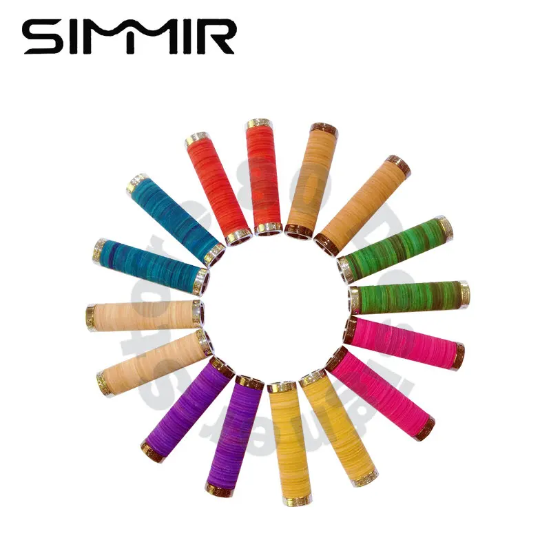 SIMMIR Bicycle Handle Bar Grips Outdoor Grips Bike Genuine leath Anti-slip Handlebar Anti-skid  shock-absorbing Super Soft