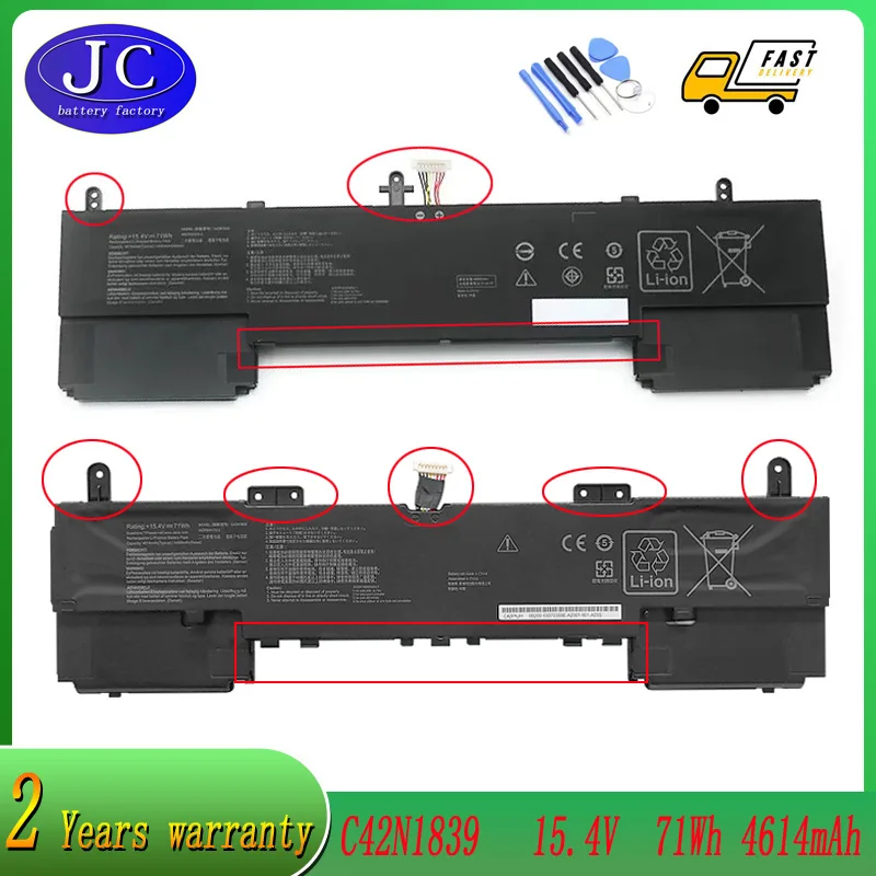 bateria do portatil jcljf c42n1839 para asus zenbook 15 ux563 ux563fd ux534 ux534ft ux534fc ux534fa ux534fc ux534fa ux534fc ux533 q537fd q547fd 01